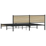vidaXL Cadre de lit en métal sans matelas chêne sonoma 200x200 cm