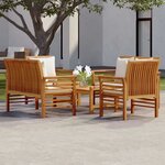 vidaXL Salon de jardin avec coussins 5 Pièces Bois d'acacia solide