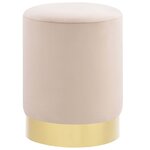 vidaXL Tabouret Abricot et doré Velours