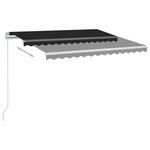 vidaXL Auvent manuel rétractable avec LED 350x250 cm Anthracite