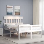 vidaXL Lit pour personne âgée et tête de lit 140x200 cm bois massif