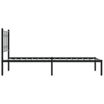 vidaXL Cadre de lit métal avec tête de lit noir 90x200 cm