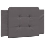 vidaXL Coussin de tête de lit gris 80 cm similicuir