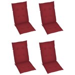 vidaXL Chaises inclinables de jardin lot de 4 et coussins bois acacia