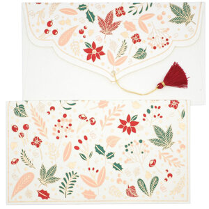 PAPERTREE WINTER Lot de 5 Enveloppes cadeau 19x10cm Ivoire
