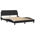 vidaXL Lit avec matelas noir et blanc 120x200 cm similicuir