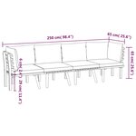 vidaXL Salon de jardin 4 Pièces avec coussins Bois d'acacia solide