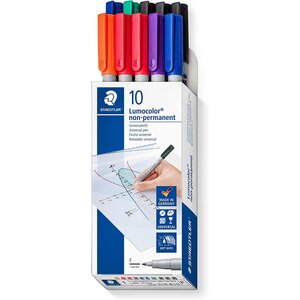 Marqueur non-permanent 316f lumocolor étui de 10 staedtler