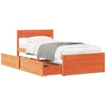 vidaXL Cadre de lit sans matelas cire marron 100x200cm bois pin massif