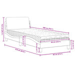 vidaXL Lit avec matelas gris 90x200 cm similicuir