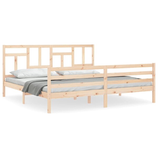 vidaXL Cadre de lit avec tête de lit 200x200 cm bois massif