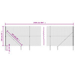 vidaXL Clôture en treillis métallique et piquet d'ancrage vert 1 4x25m
