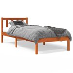 vidaXL Cadre de lit sans matelas cire marron 90x190 cm bois pin massif