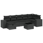 vidaXL Salon de jardin 8 Pièces avec coussins noir résine tressée
