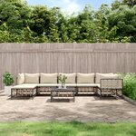 vidaXL Salon de jardin 8 Pièces avec coussins anthracite résine tressée