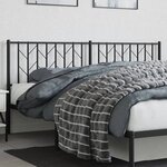 vidaXL Tête de lit métal noir 180 cm