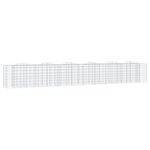 vidaXL Lit surélevé à gabions arqué 600x50x100 cm Fer galvanisé