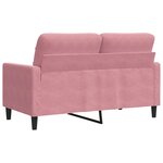vidaXL Canapé à 2 places Rose 120 cm Velours