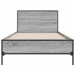 vidaXL Cadre de lit sonoma gris 75x190 cm bois d'ingénierie et métal