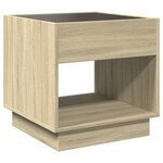 vidaXL Table de chevet avec LED infini chêne sonoma 50x50x50 cm