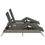vidaXL Chaises longues lot de 2 avec table gris résine tressée