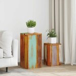 vidaXL Supports pour plantes 2 Pièces bois de récupération massif