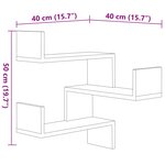 vidaXL Étagères d'angle murales 2 Pièces Sonoma gris 40x40x50 cm Bois