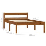 vidaXL Cadre de lit Marron miel Bois de pin massif 100x200 cm