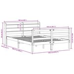 vidaXL Cadre de lit avec tête de lit blanc 150x200 cm bois pin massif