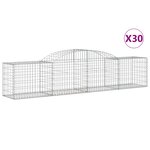 vidaXL Paniers à gabions arqués 30 Pièces 300x50x60/80 cm fer galvanisé