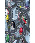 Tapis enfant Circuit de voiture 80 x 150 cm - Argenté