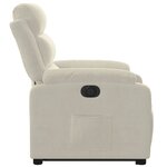 vidaXL Fauteuil inclinable électrique crème velours