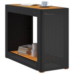 vidaXL Table d'appoint de jardin dessus en bois noir 100x40x75 cm