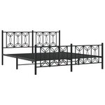 vidaXL Cadre de lit métal avec tête de lit/pied de lit noir 183x213 cm