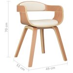 vidaXL Chaise à manger Crème Similicuir et bois courbé