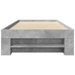 vidaXL Cadre de lit gris béton 90x190 cm bois d'ingénierie