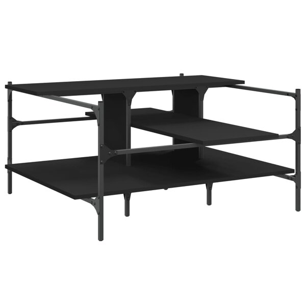 vidaXL Table basse noir 100x100x48 5 cm bois d'ingénierie