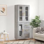 vidaXL Buffet haut Sonoma gris 69 5x34x180 cm Bois d'ingénierie