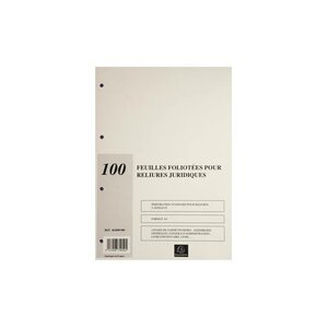 Recharge de 100 feuillets A4 80g pour reliure juridique 4 anneaux x 5 RAINEX