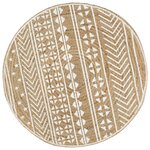vidaXL Tapis fait à la main Jute avec imprimé blanc 120 cm