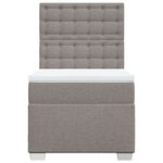 vidaXL Sommier à lattes de lit avec matelas Taupe 90x190 cm Tissu