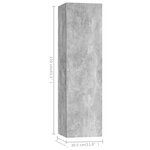 vidaXL Ensemble de meuble TV 4 Pièces Gris béton Bois d'ingénierie