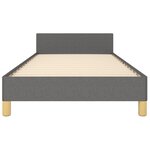 vidaXL Cadre de lit avec tête de lit Gris foncé 90x190 cm Tissu