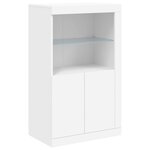 vidaXL Buffet avec lumières LED blanc 162x37x100 cm