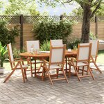 vidaXL Ensemble à manger de jardin 7Pièces bois d'acacia solide textilène