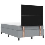 vidaXL Lit avec sommier et banc gris clair 120x200 cm tissu