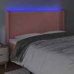 vidaXL Tête de lit à LED Rose 203x16x118/128 cm Velours