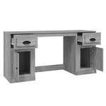 Bureau table poste de travail meuble d'ordinateur informatique étude avec armoire sonoma bois d'ingénierie gris 02_0023399