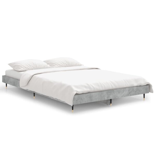 vidaXL Cadre de lit gris béton 120x190 cm bois d'ingénierie