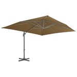 vidaXL Parasol en porte-à-faux avec mât en aluminium 400x300 cm taupe